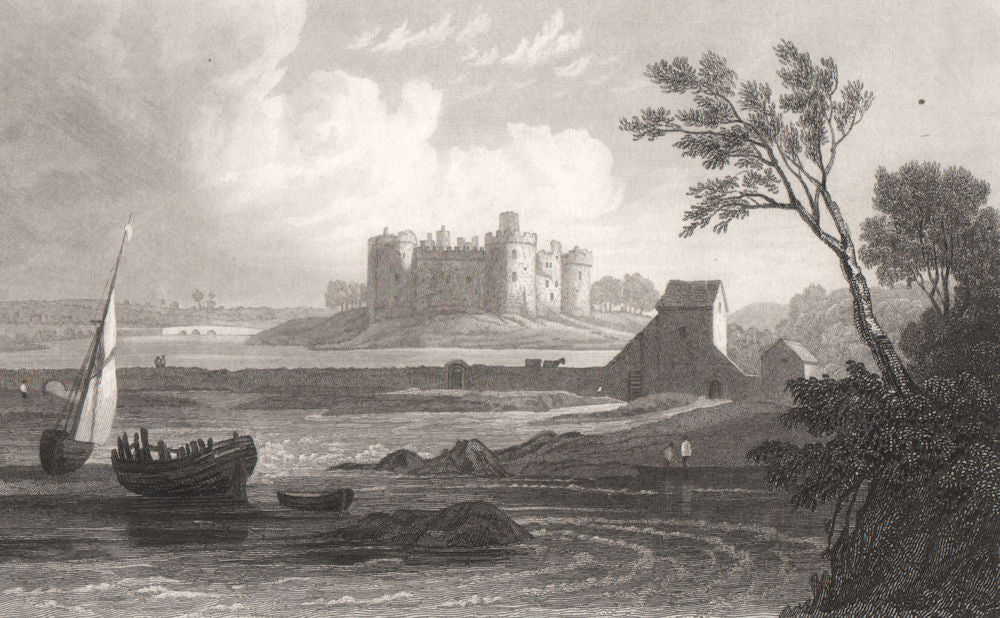 Carew Castle. General view, Pembrokeshire, Wales, by Henry Gastineau 1835